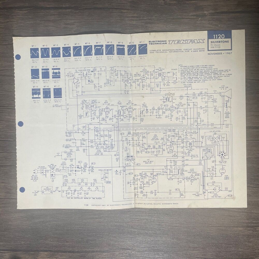 Tekfax Television Circuit Diagram Westinghouse Silverton TV Art 1967 Tech